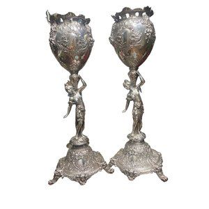 COPY - Pair of Victorian Solid Sterling Silver Decorative Flower Urn